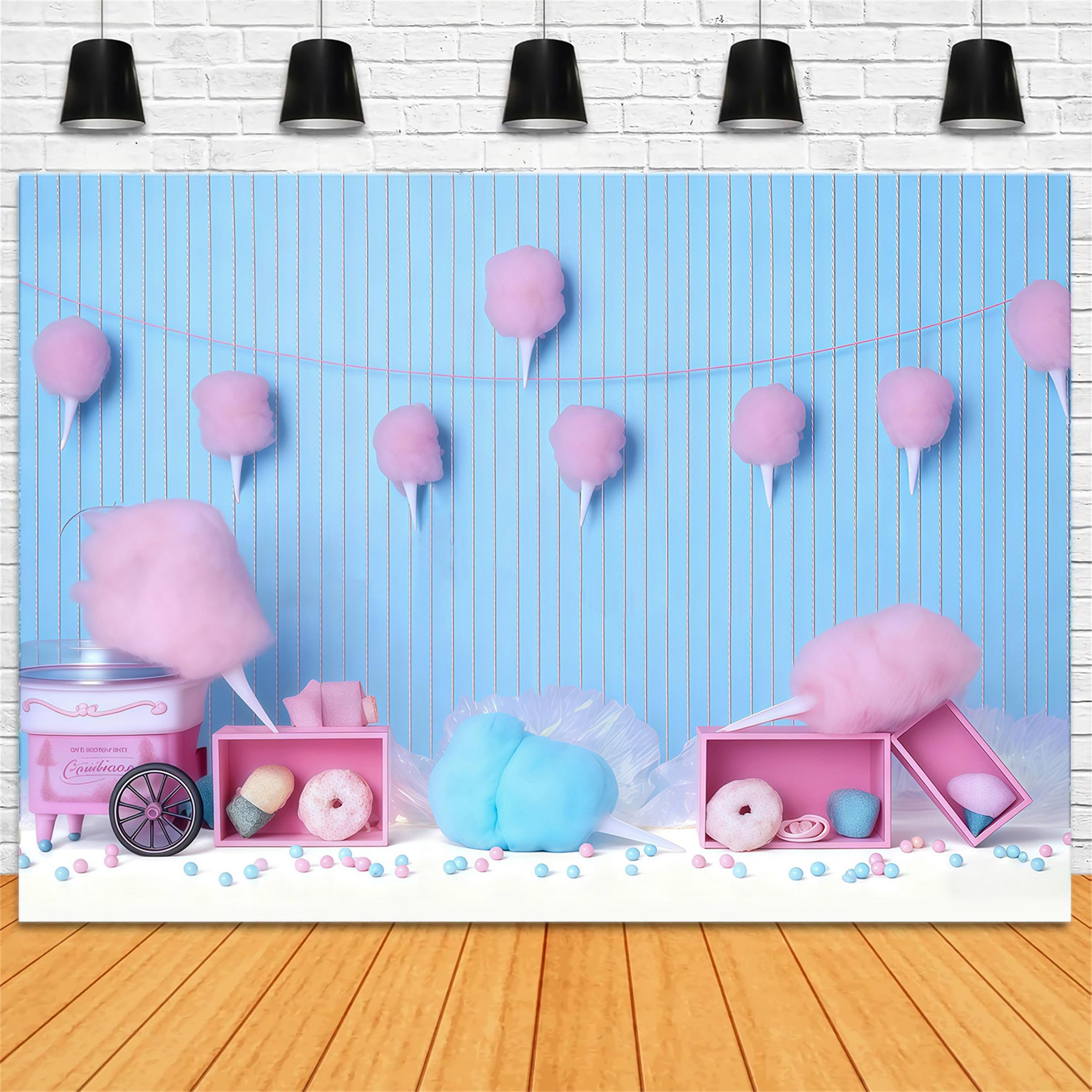 Toile de fond Smash Cake Photographie Barbe à Papa Carnaval Anniversaire MRR9-41