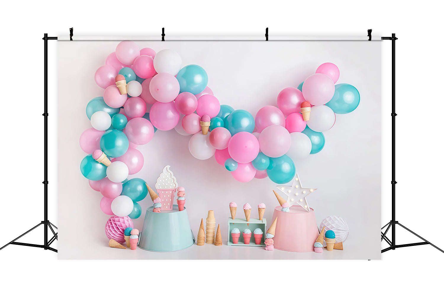 Toile de fond Smash Cake Bonbons Ballons Glace Fête Anniversaire MRR9-42