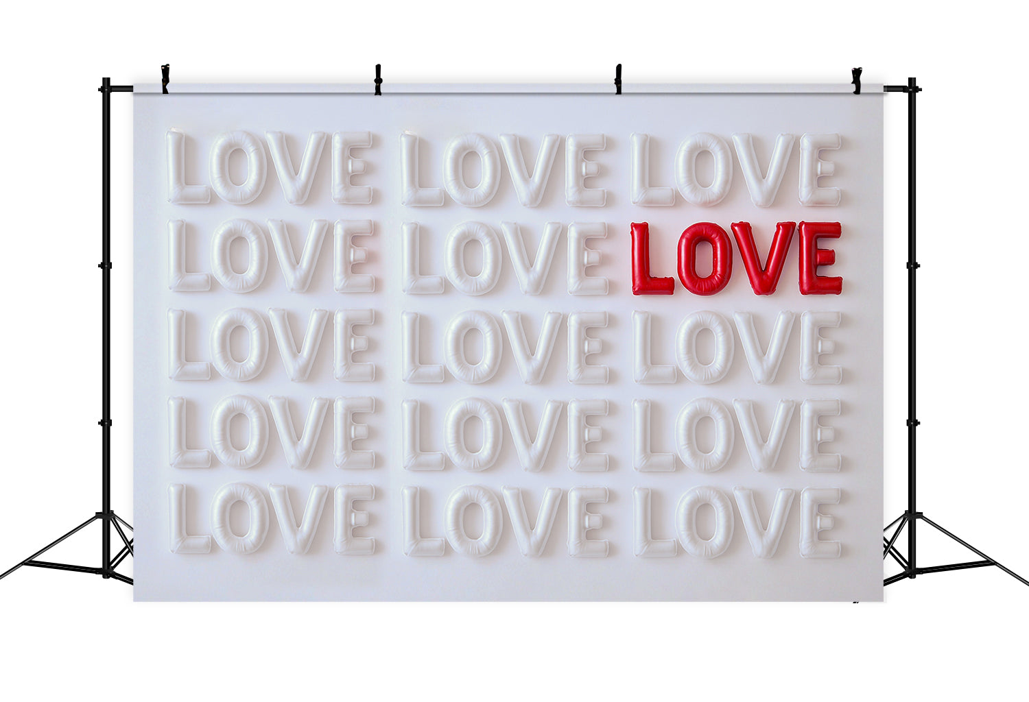 Toile de fond Saint-Valentin Lettres d’Amour Blanches Rouges MRR9-53