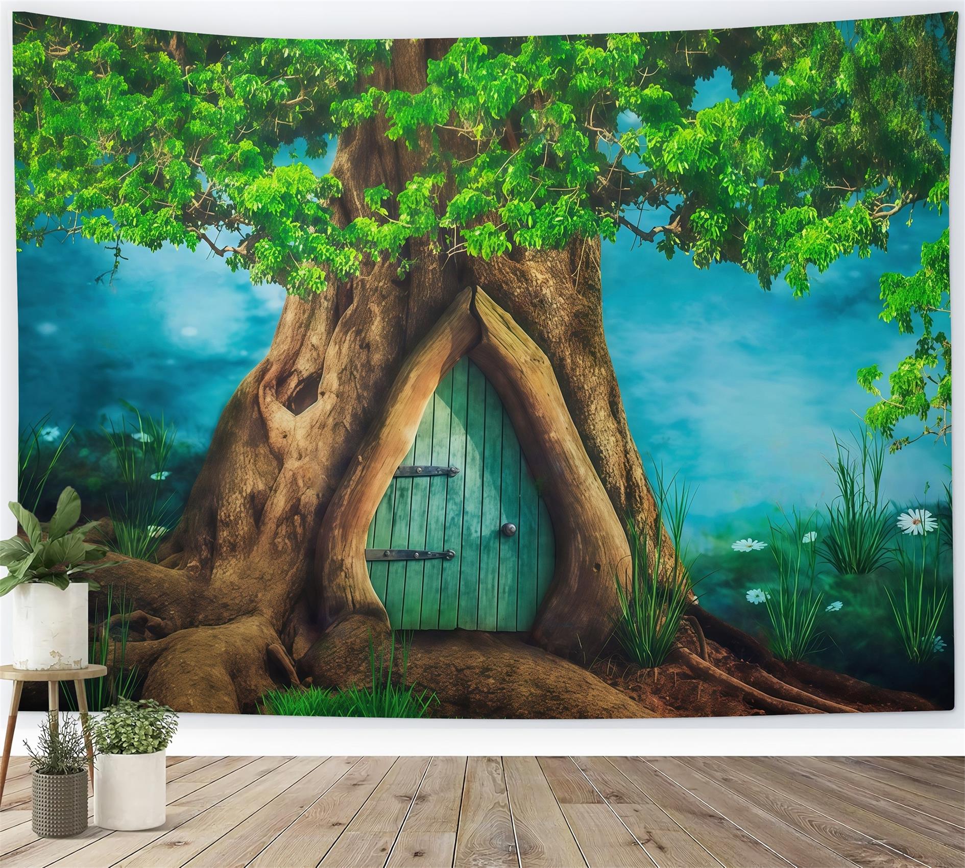 Toile de fond Forêt Tronc Enchanté Porte Nouveau-Né Photographie MRR9-72
