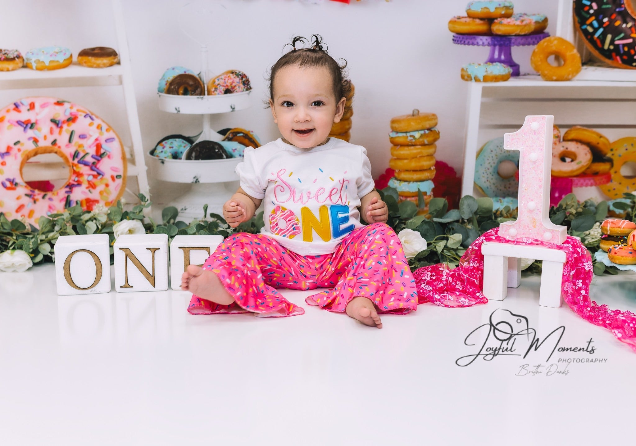 Toile de fond Anniversaire Gâteau Donuts Colorés Fête Dessert MRR9-8
