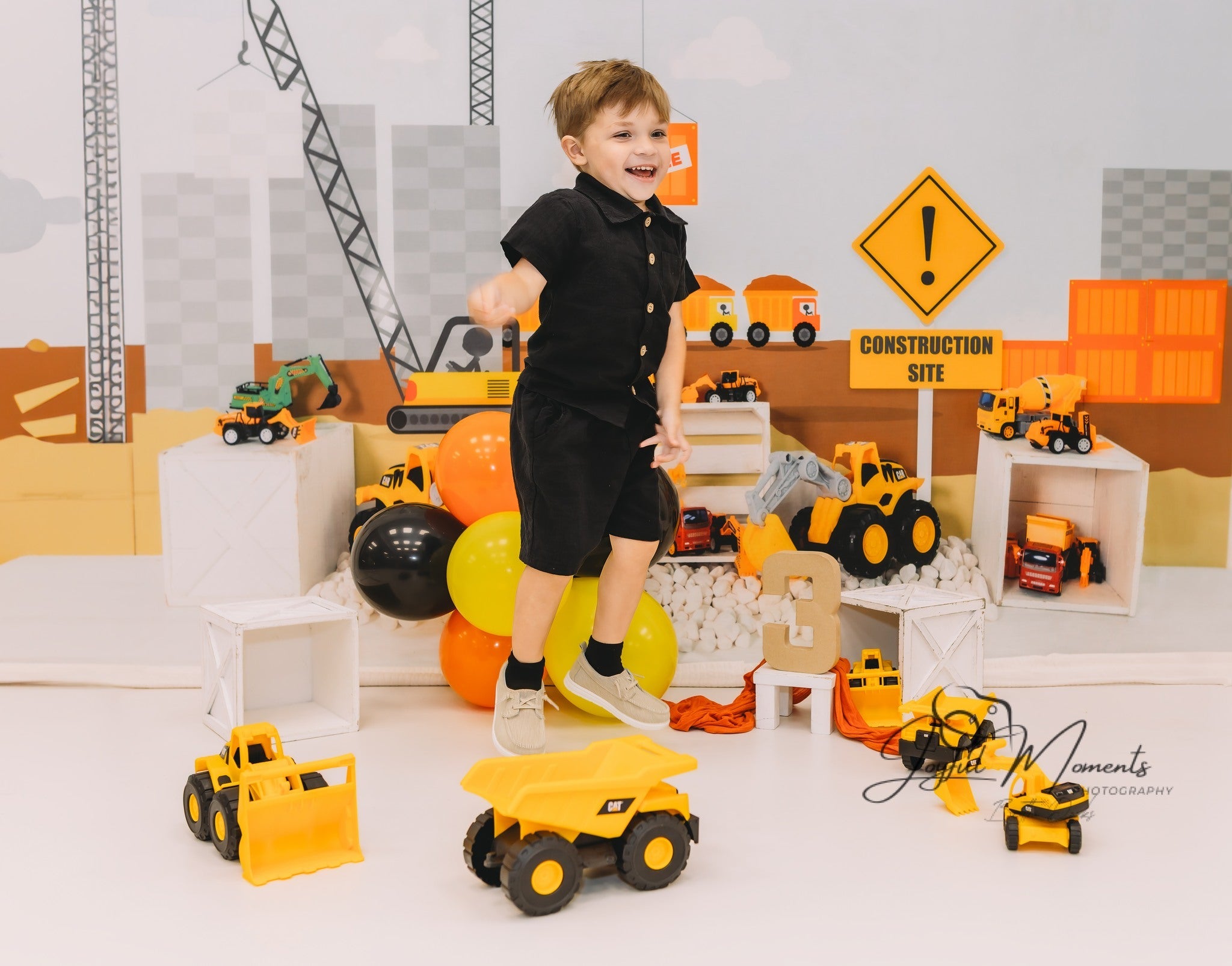 Toile de fond Bébé Camions de Chantier Jouets Exposition MRR9-9