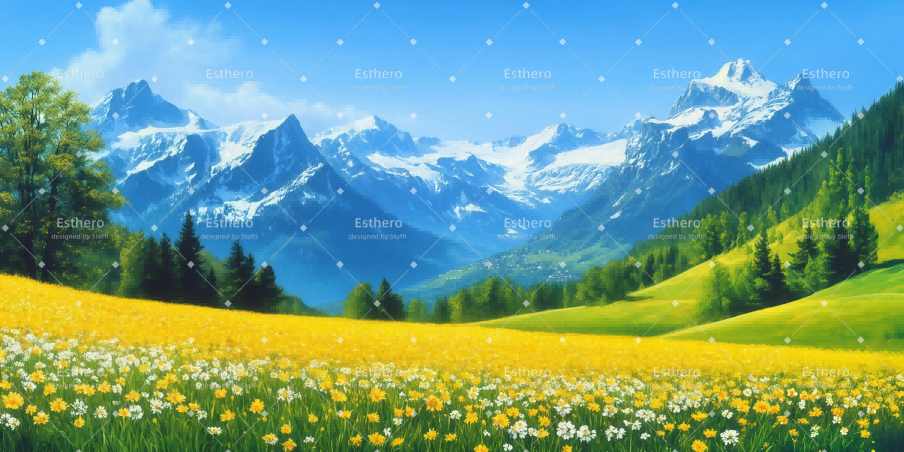 Fond de Scène Théâtre Edelweiss de montagne CSH59-T71