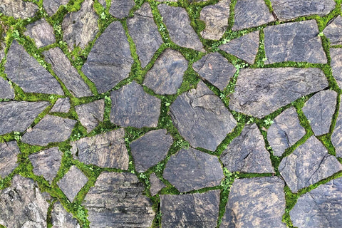Tapis de sol en caoutchouc Vert herbe et Mousse Chemin Ardoise pour Photographie RM12-54