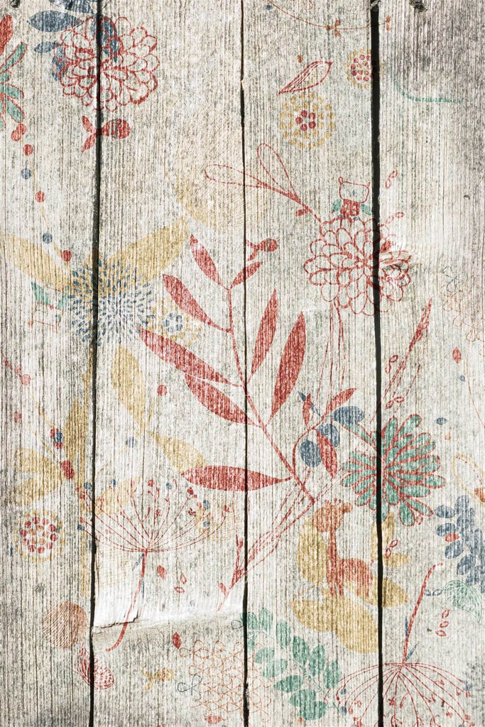 Tapis en caoutchouc peint à la main de motifs floraux colorés RM12-62