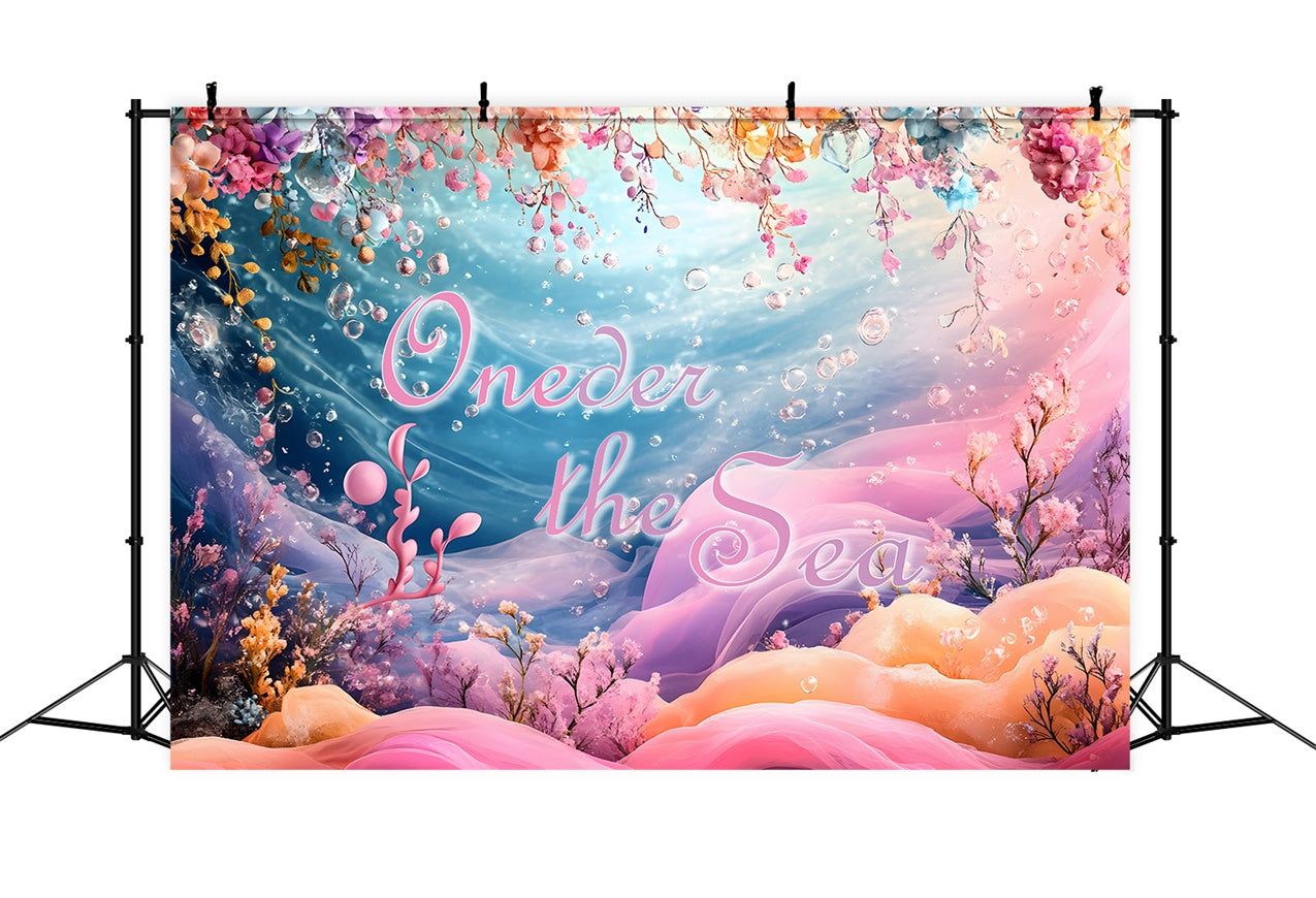 Toile de Fond Anniversaire Personnalisable Océan Magique Sirène RR1-41