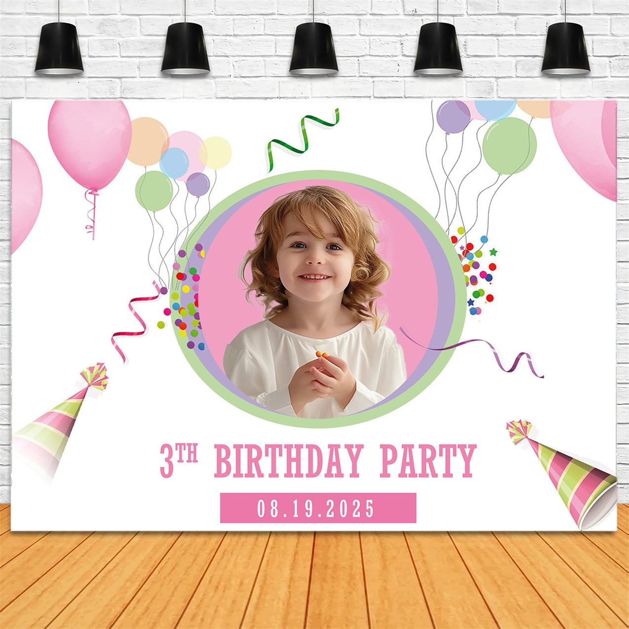 Toile de fond Anniversaire Personnalisable Fête Enfants Ballons RR1-88