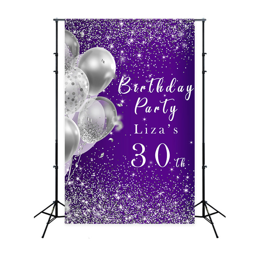 Toile de fond Ballon Anniversaire 30e Ballon Pailleté BRR12-69