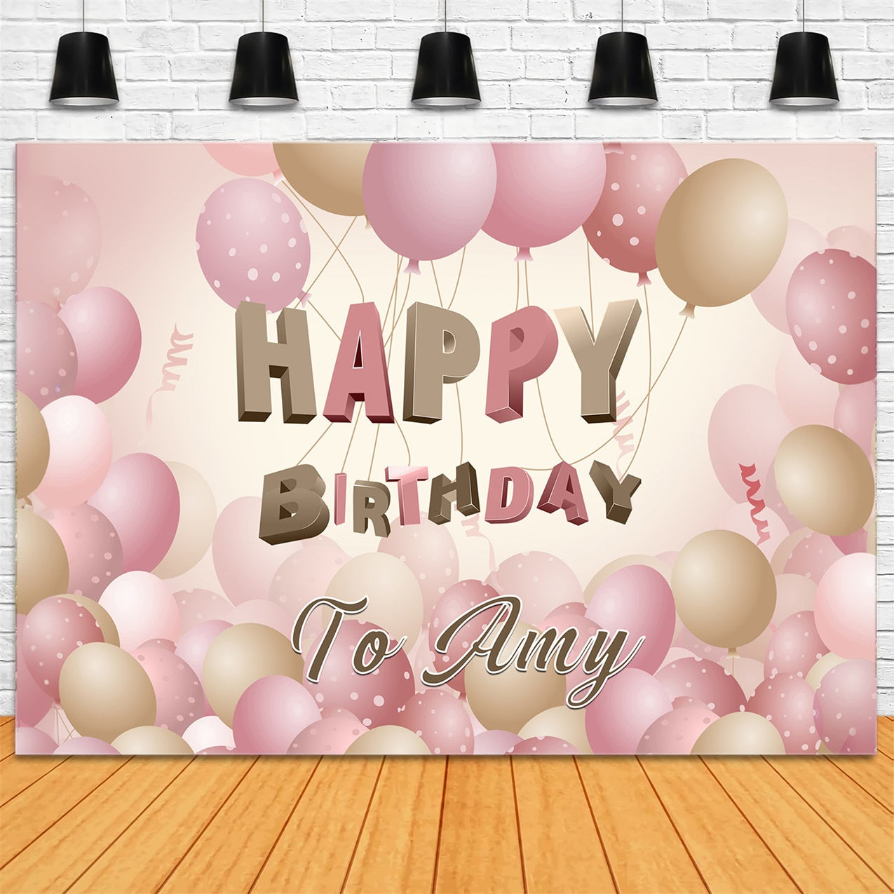 Toile de fond Anniversaire Ballon Pastel Élégant Personnalisé RR12-75