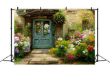 Printemps Peinture à l'huile Romantique Antique Cottage Fleur Toile de fond RR3-07