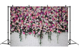 Esthero Rose Colorée Mur de Brique Blanc Toile de fond RR3-35