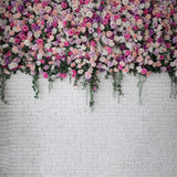 Esthero Rose Colorée Mur de Brique Blanc Toile de fond RR3-35