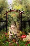 Esthero Toile de fond de portes en bois et de fleurs de Mystic Grove RR3-40