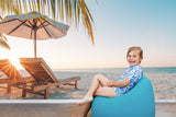 Esthero Toile de fond pour chaise longue d'été à la plage et au cocotier RR3-43