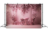 Esthero Rose Mur Vintage Fleur de cerisier Rose Chariot Toile de fond RR4-11