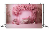 Esthero Rose Mur Classique Fleur de cerisier Rose Chariot Toile de fond RR4-12