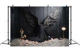 Esthero Toile de fond Mystère mural classique noir Ailes d'ange noires RR4-16