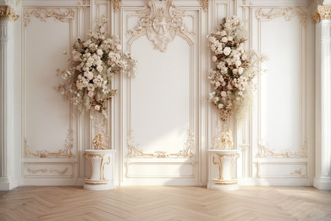 Esthero Toile de fond Floral Blanc Classique Vintage Mur Frais Embelli RR4-25