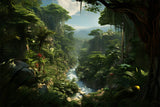 Esthero Toile de fond pour le thème de la forêt tropicale mystique RR4-42
