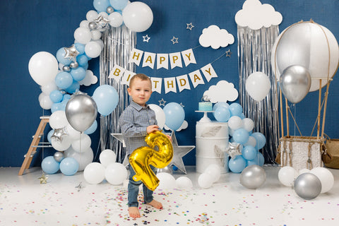 Joyeux 1er anniversaire bébé enfants photographie toile de fond SH-758