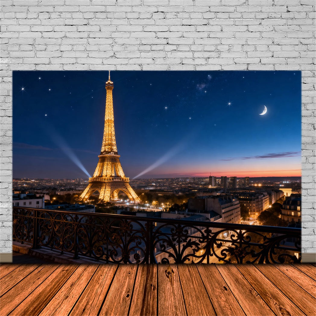 Toile de fond Photo Paris Horizon Étoilé Lueur Clair De Lune RR61-59