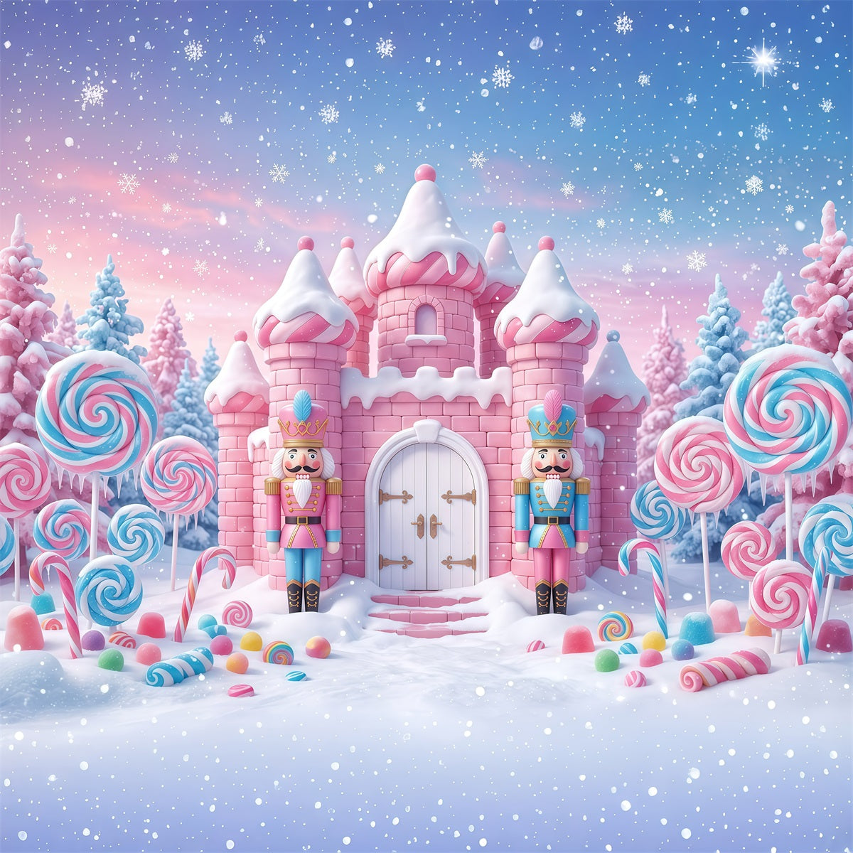 Fond Casse-Noisette Pays Des Douceurs Château Bonbons Rose RR610-10