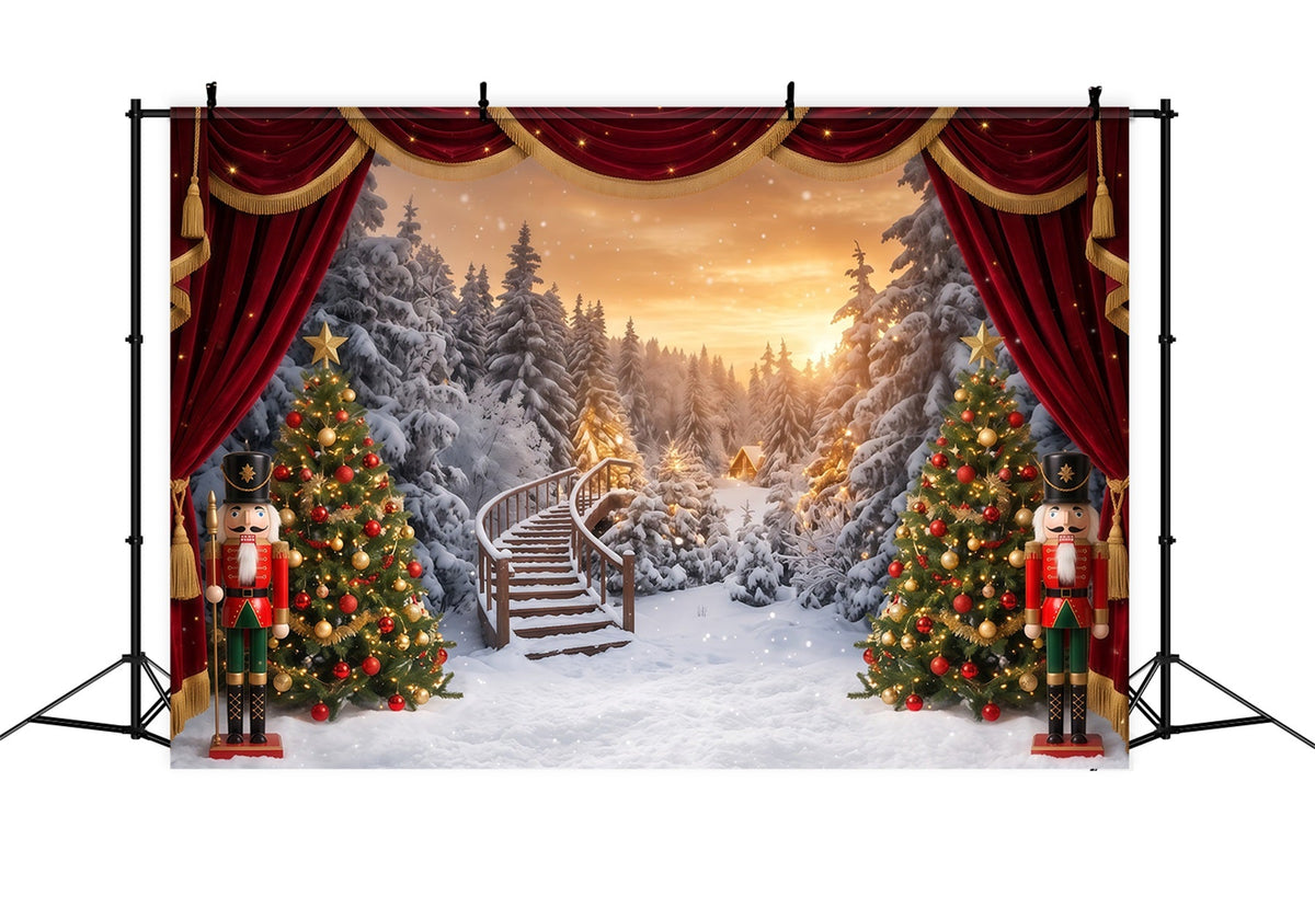 Fond De Noël Forêt Hivernale Scène Casse-Noisette RR610-109