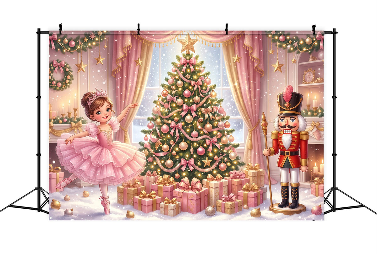 Fond Casse-Noisette Pays Des Douceurs Ballerine Rose RR610-11