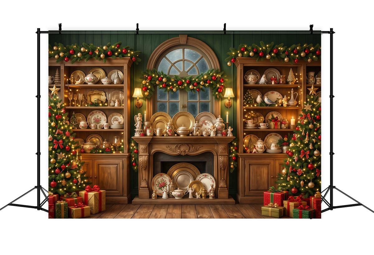 Fond Photo Père Noël Armoire Vintage Porcelaine Festive RR610-128