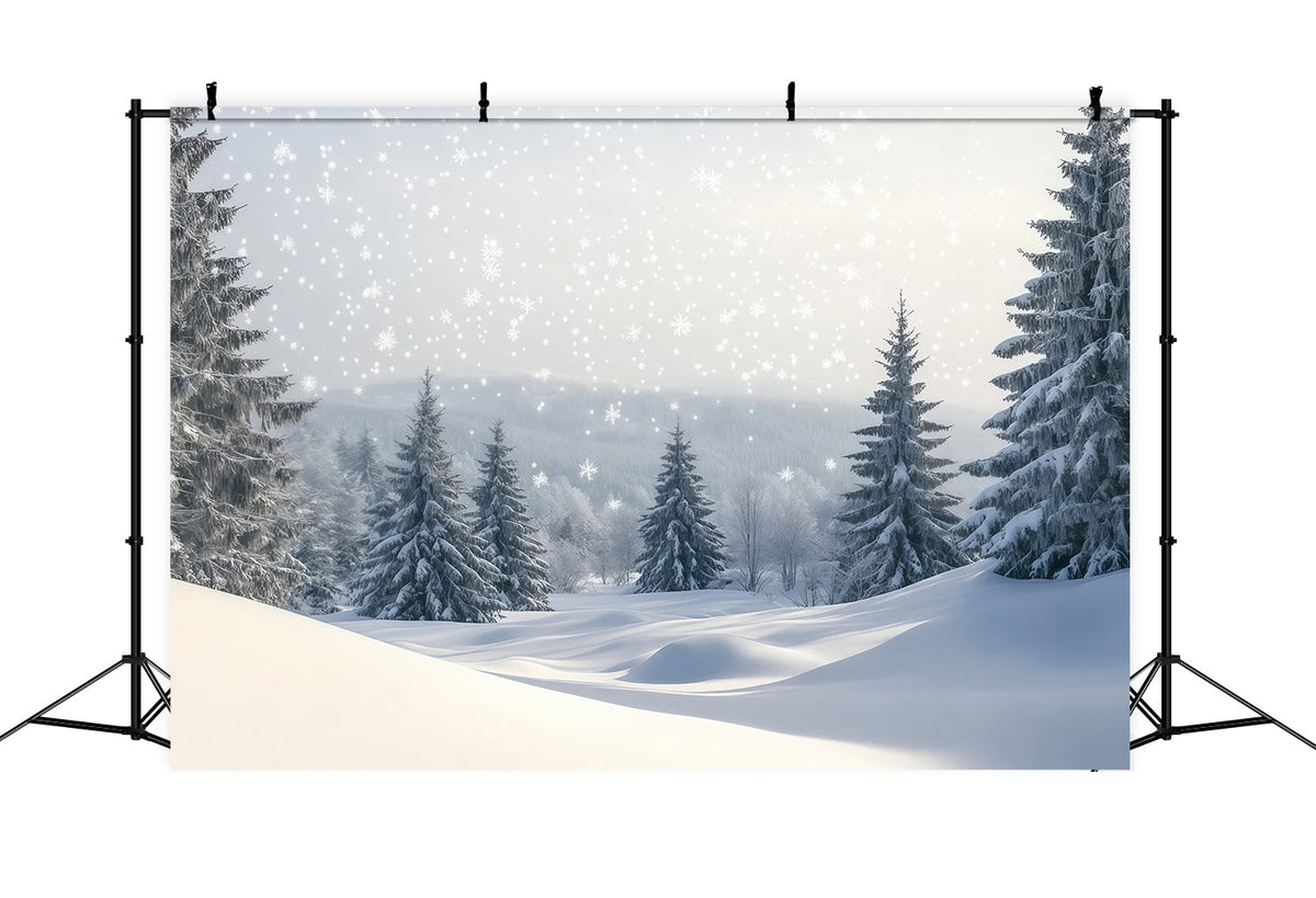 Fond De Sapins De Noël Collines Forêt Pins Enneigés RR610-162