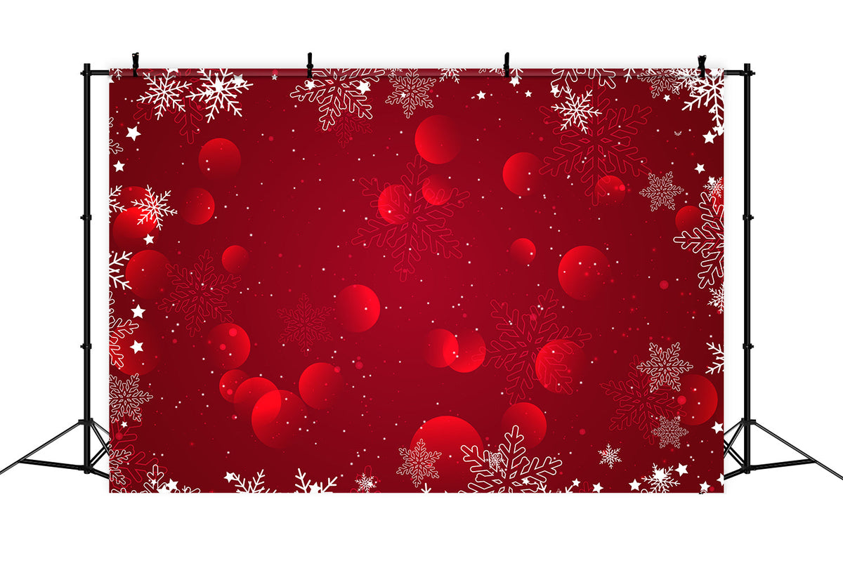 Fond De Noël Motif Flocons Rouges Bokeh RR610-169