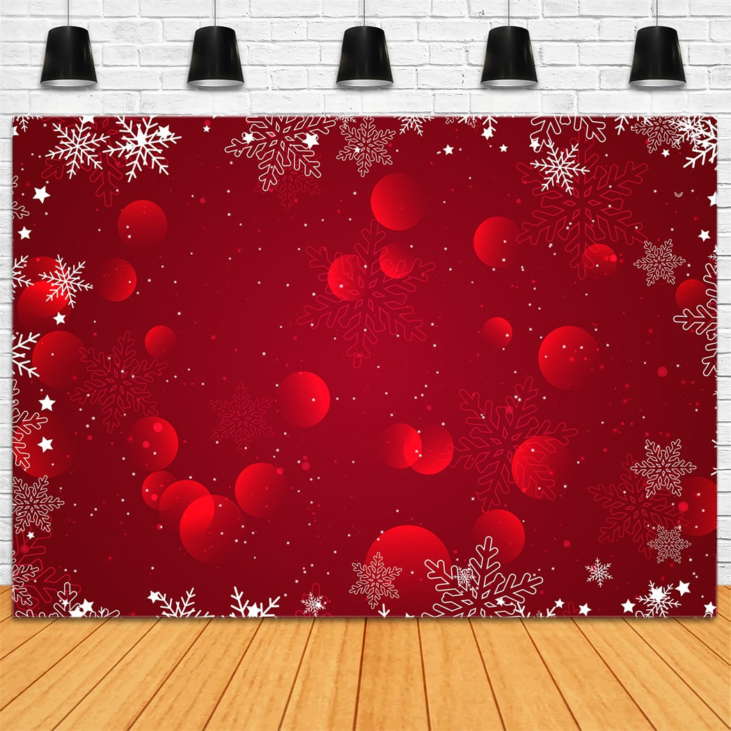 Fond De Noël Motif Flocons Rouges Bokeh RR610-169