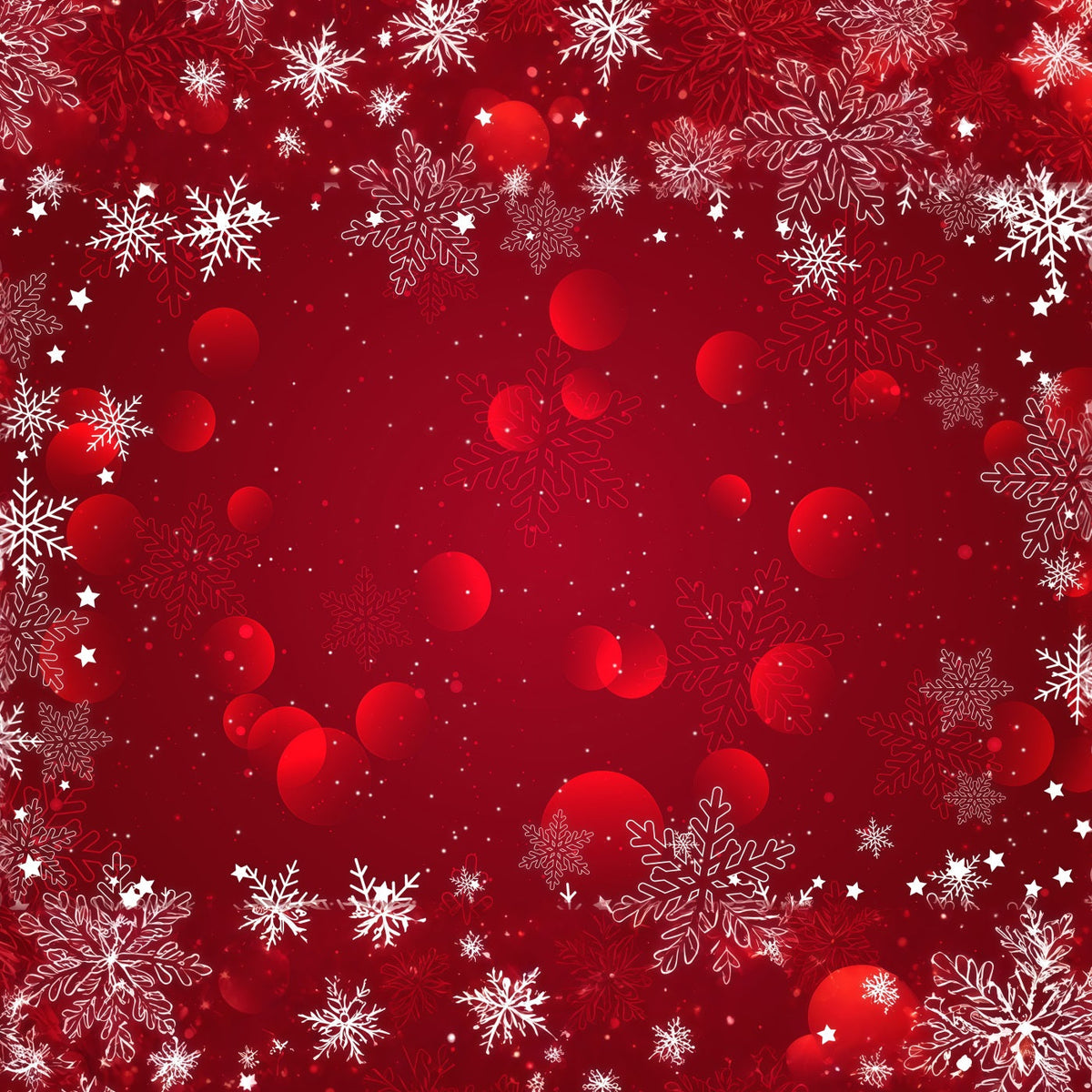 Fond De Noël Motif Flocons Rouges Bokeh RR610-169