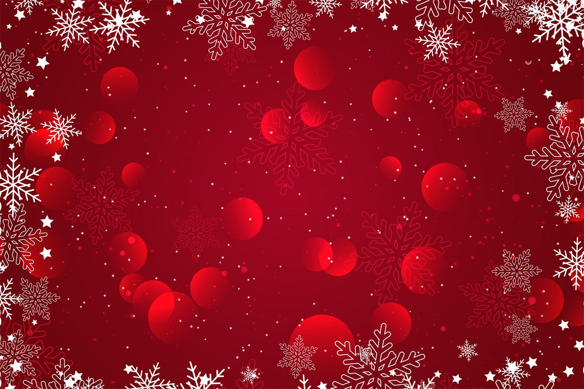 Fond De Noël Motif Flocons Rouges Bokeh RR610-169