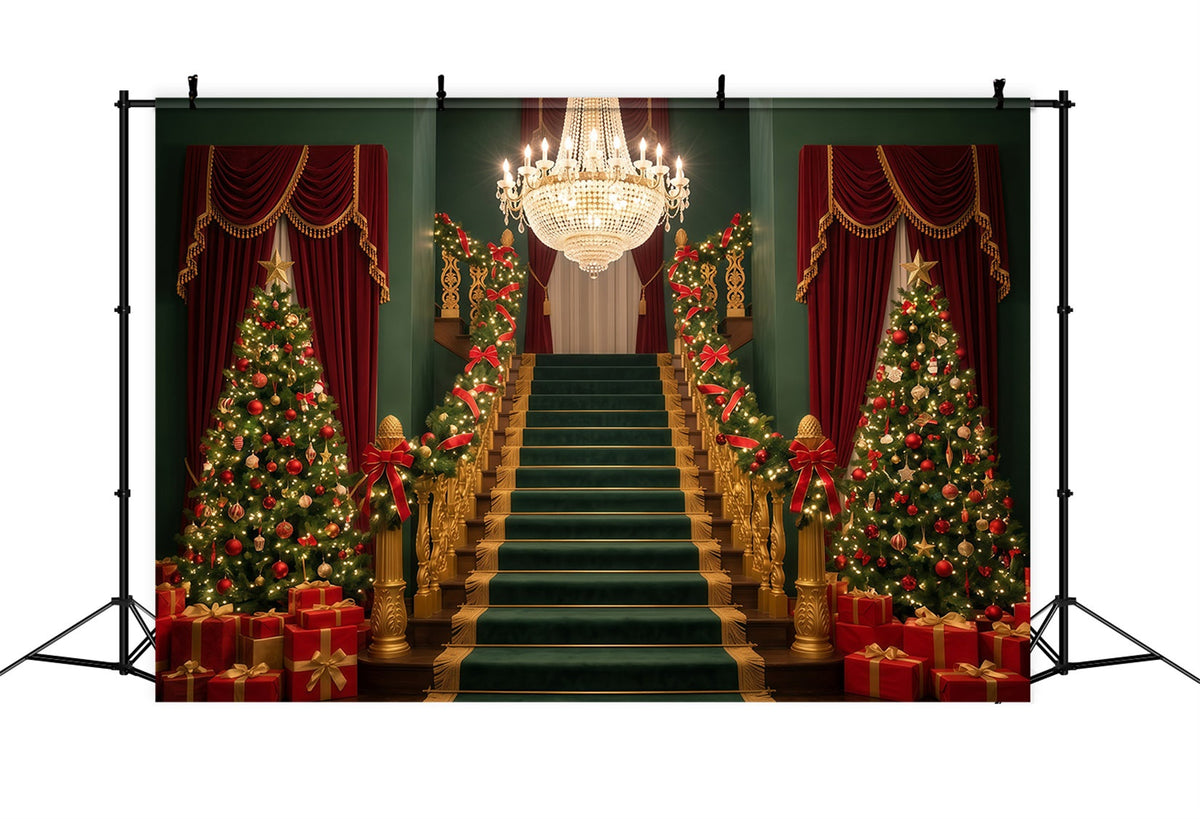 Fond De Noël Escalier Grand Hall Lustre RR610-40