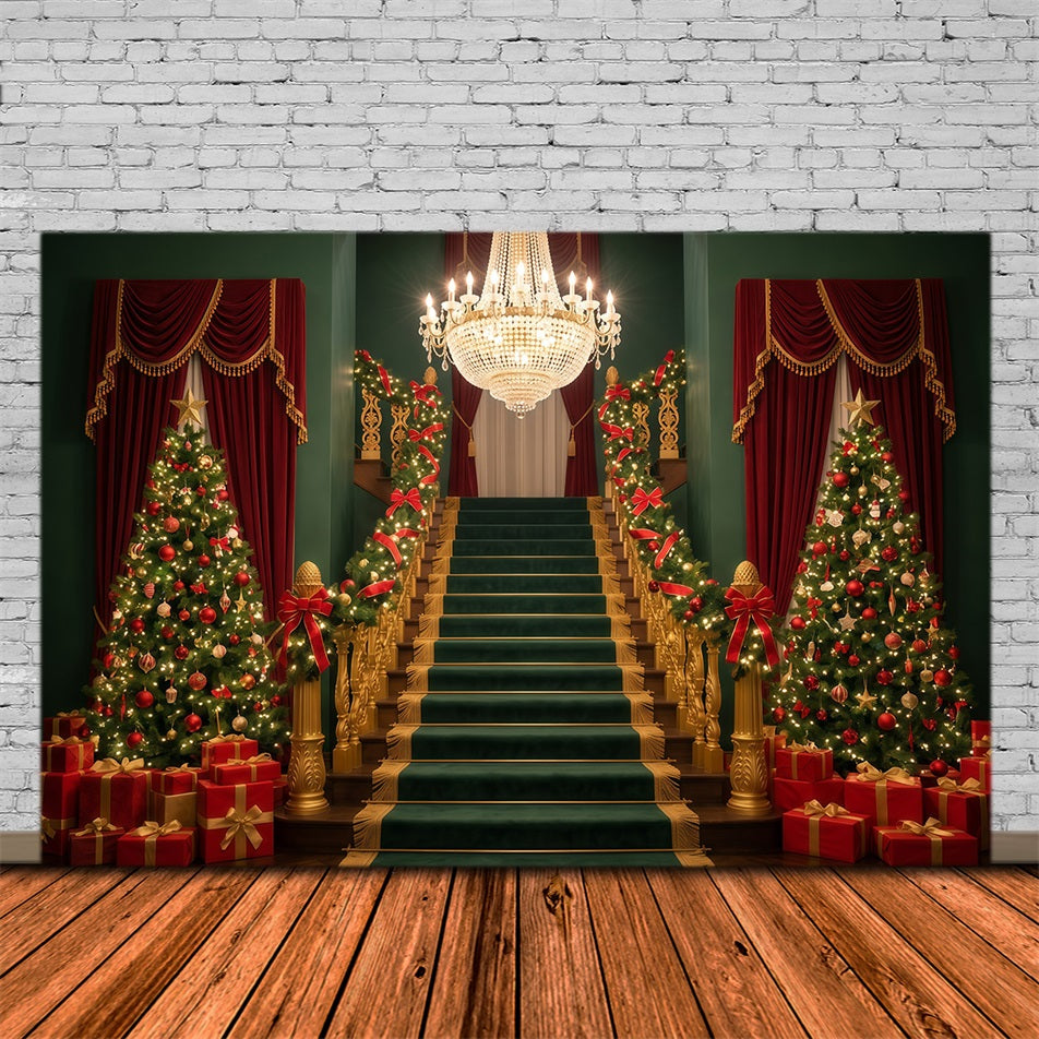 Fond De Noël Escalier Grand Hall Lustre RR610-40