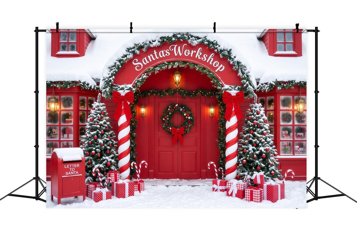 Fond De Noël Porte Bonbons Sucre Enneigée Rouge RR610-60
