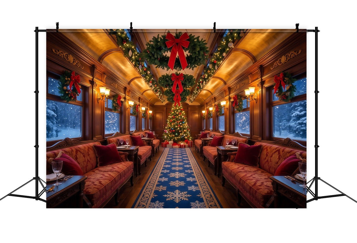 Fond Photo De Noël Salon Ferroviaire Festif RR610-61
