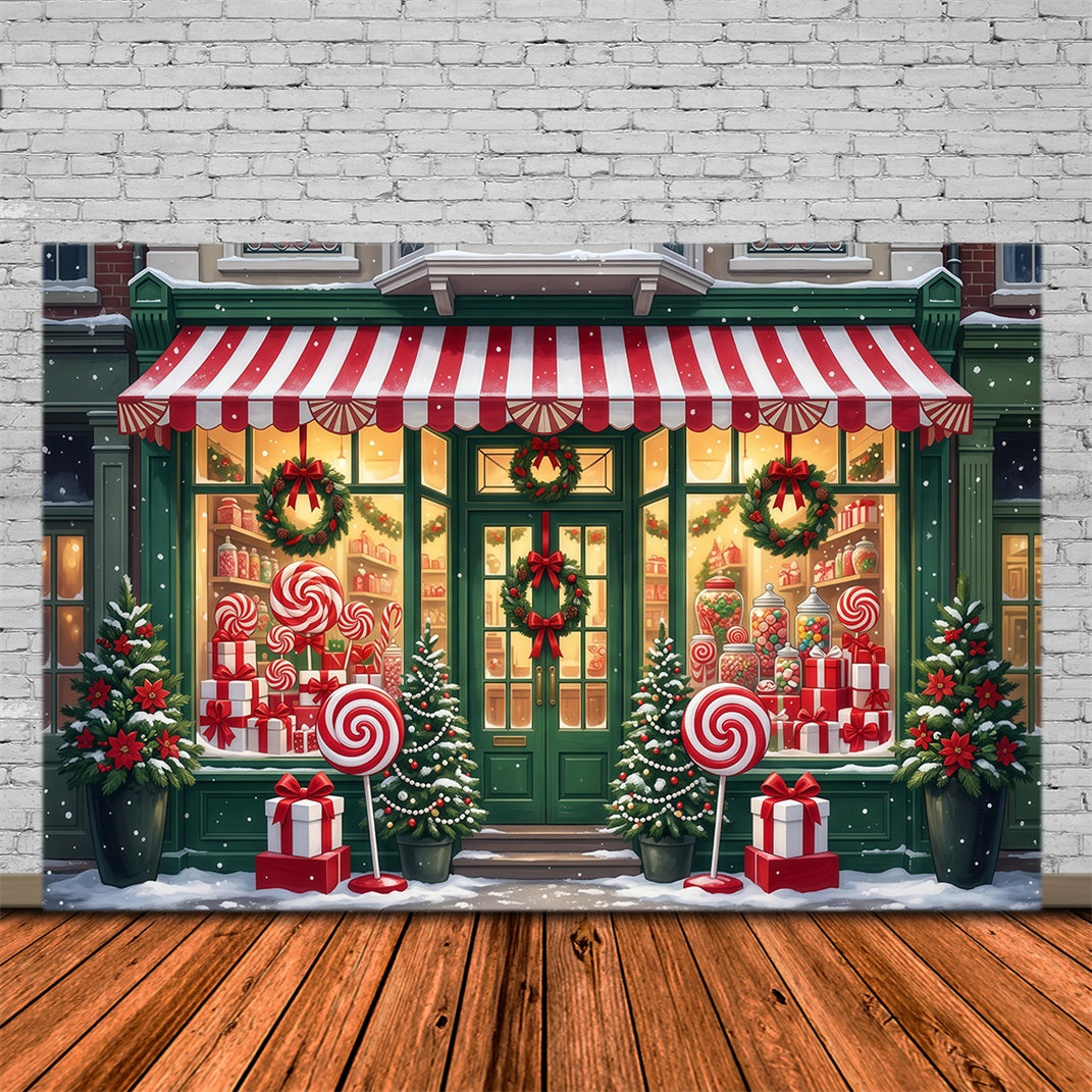 Fond De Noël Boutique Bonbons Sucettes RR610-70