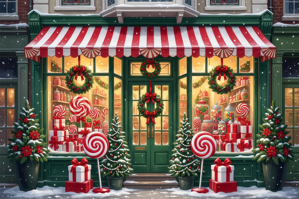 Fond De Noël Boutique Bonbons Sucettes RR610-70
