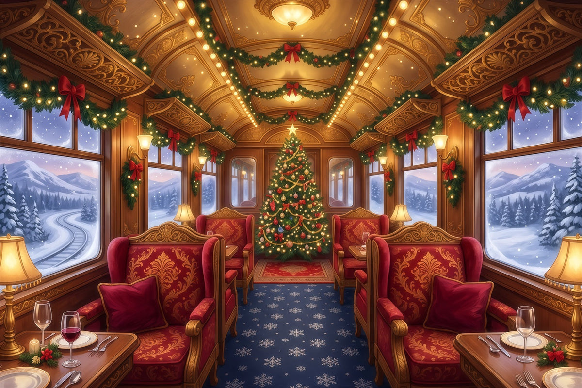 Fond Photo De Noël Wagon Festif RR610-91