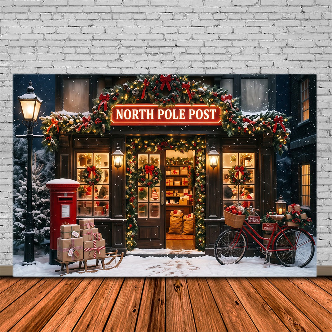 Fond Photo Pôle Nord Bureau De Poste Enneigé RR610-93