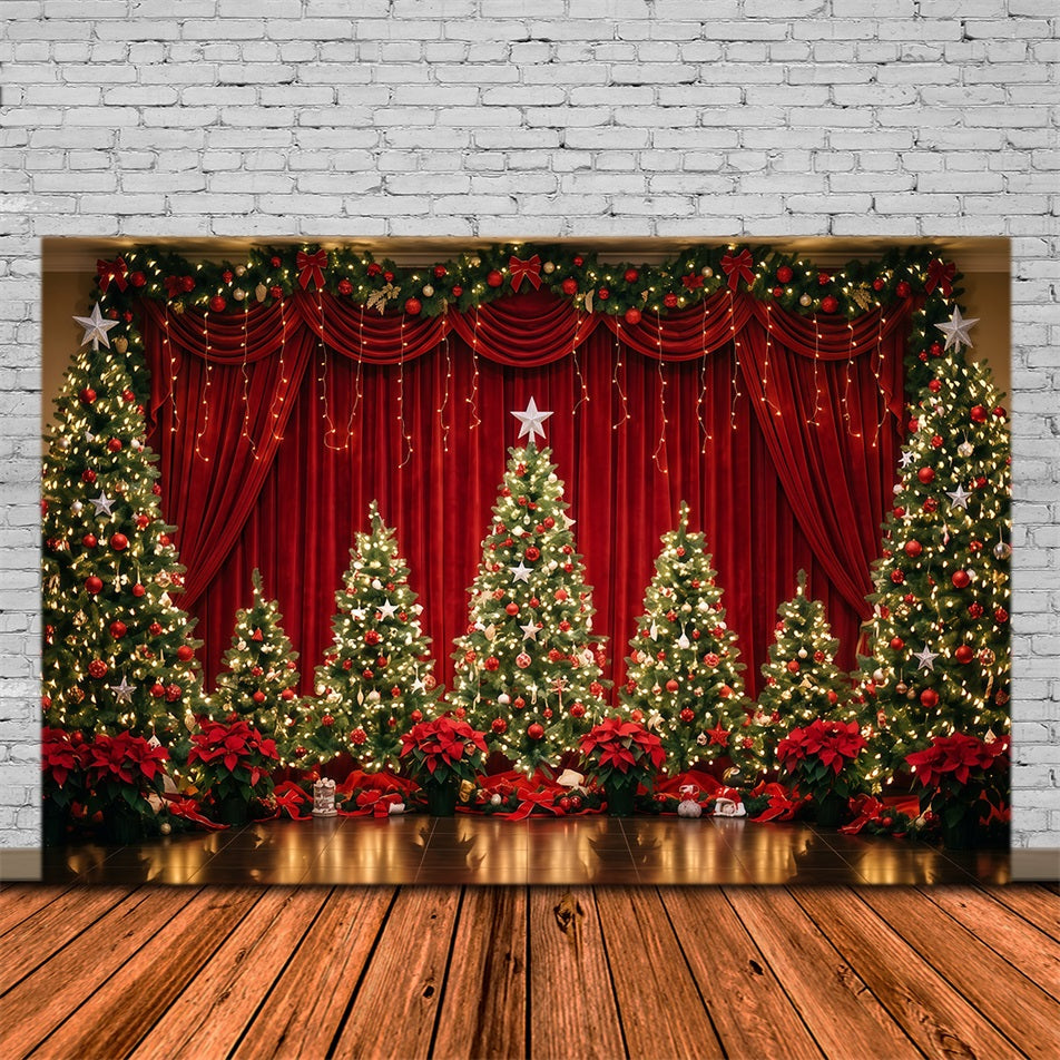Fond Photo De Noël Rideau Velours Présentoir Sapin RR610-99