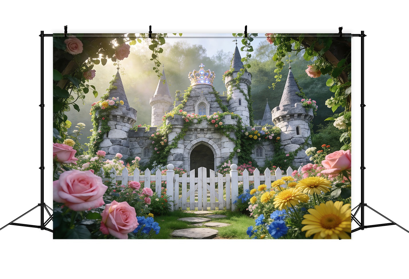 Fond Studio Floral Printanier Floraison Jardin Château Féérique RR62-26