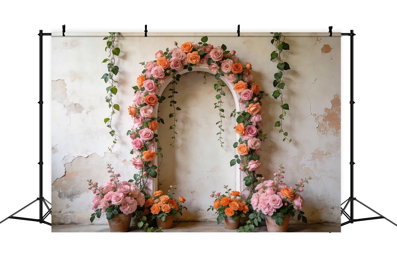 Fond Studio Fleurs de Printemps Arche Jardin Vintage Roses RR62-3