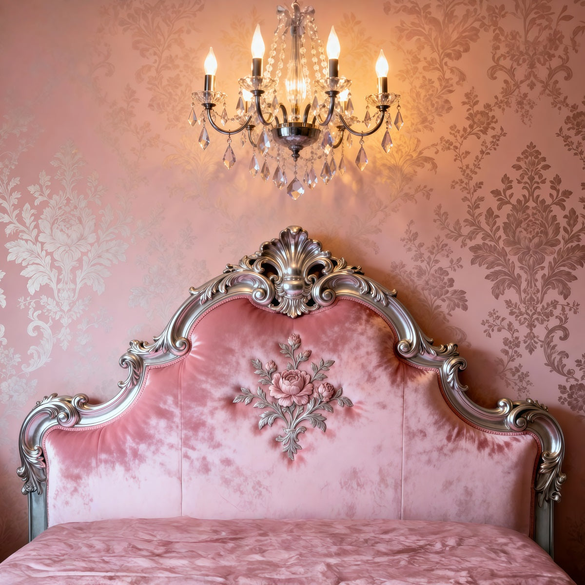 Toile de fond Studio Boudoir Romance Damassé Rose Orné RR62-53