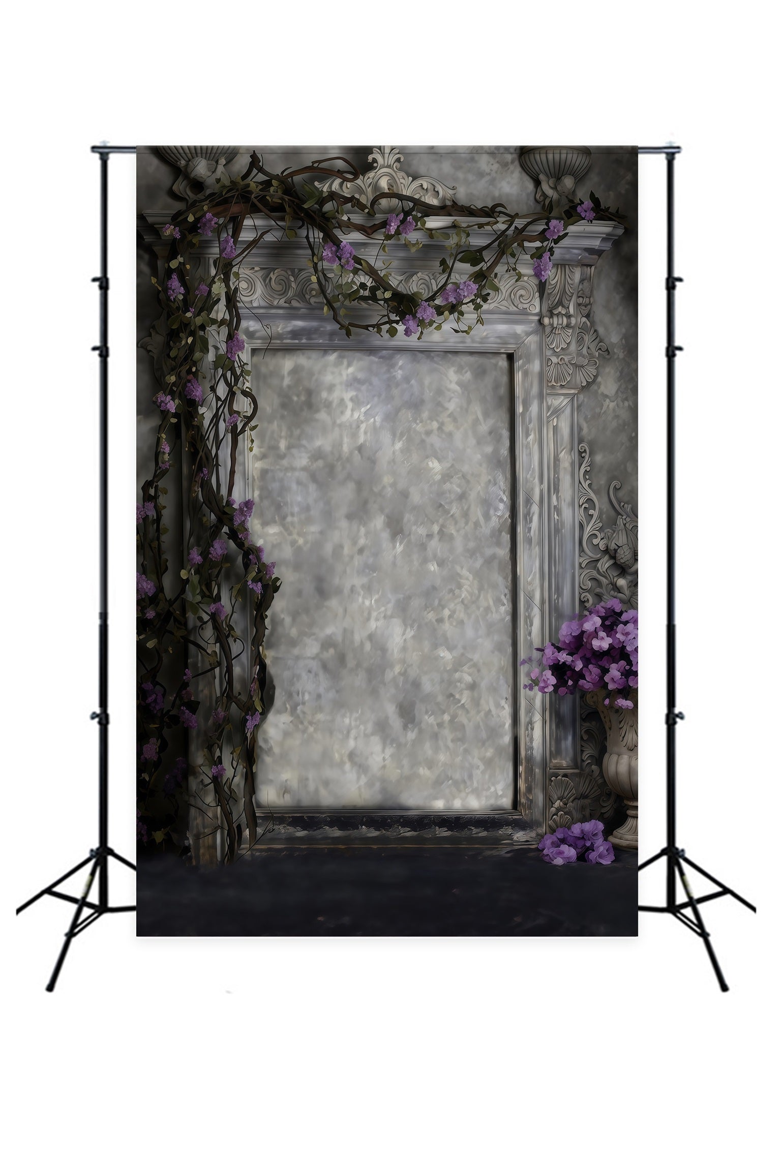 Toile de fond Photo Boudoir Arche Classique Pierre Sculptée Lierre RR62-89