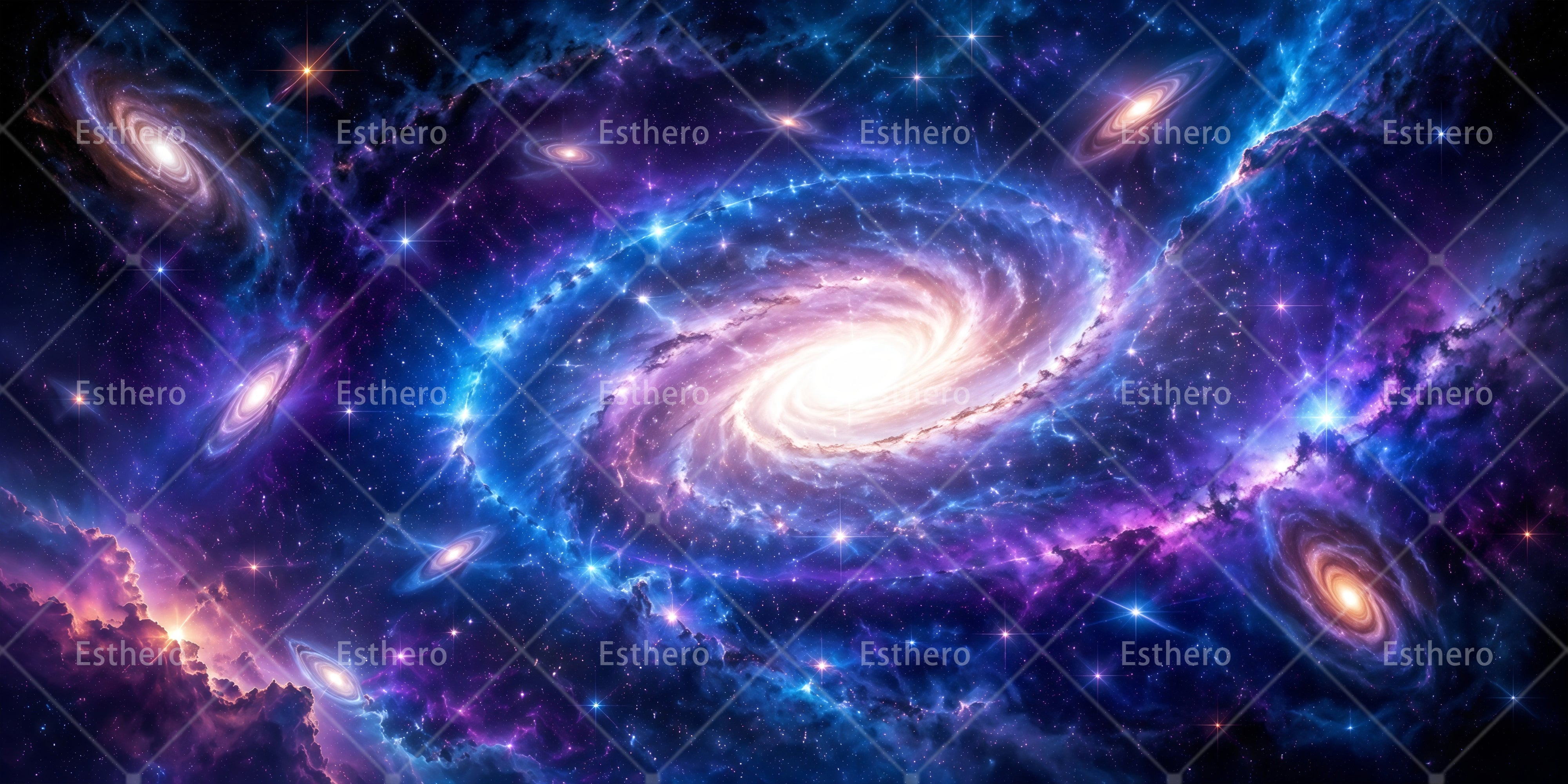 Toile de fond galaxie univers fantastique décor spatial VBS Scuba RR65-T15
