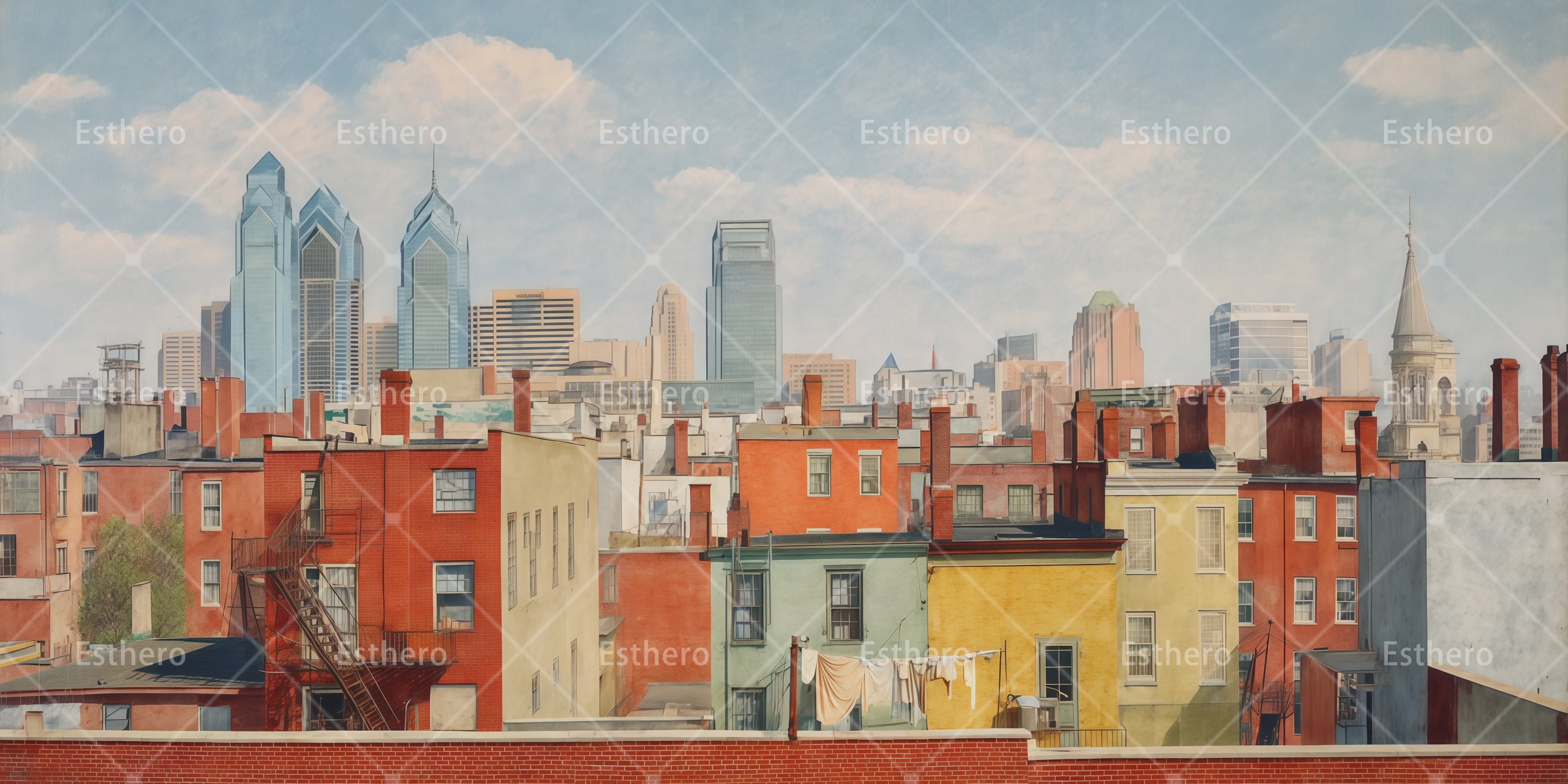 Toile de fond immeubles NYC décor de cinéma RR65-T44