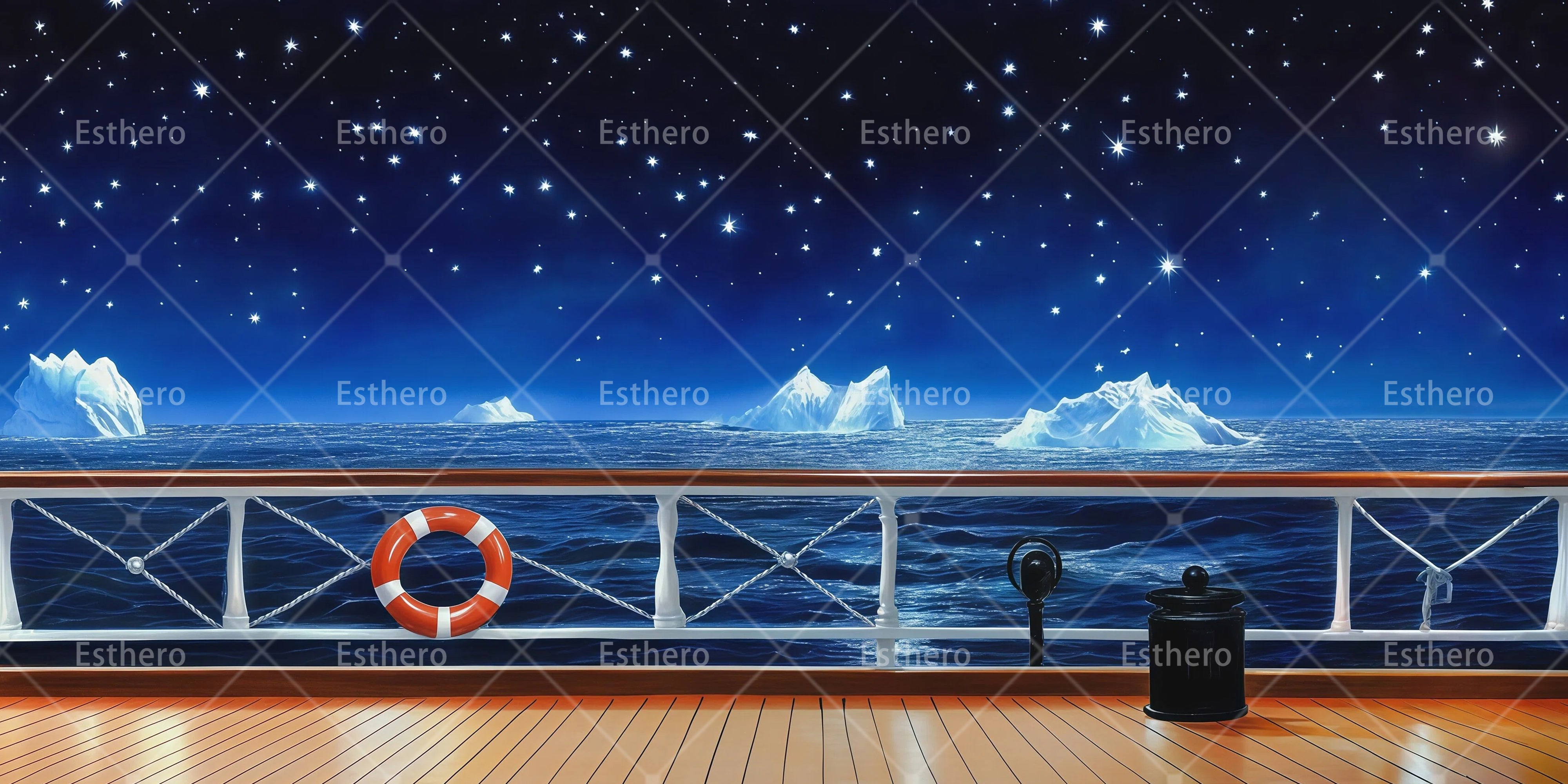 Toile de Fond de Scène Pont Océanique Étoilé RR66-T64